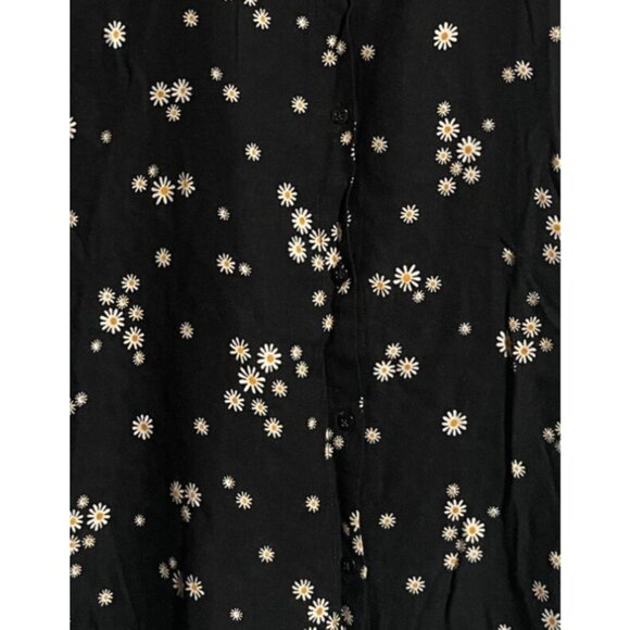 Jessica Simpson Kids Black Mini Dress Daisy Print Button Up Front Size M 8 - Picture 4 of 7